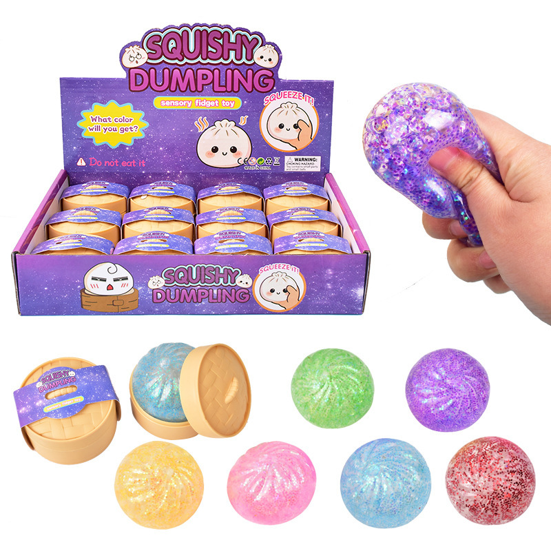 Resin Art And Deco - Sparkling Gold Glitter Crystal Bun Squishy