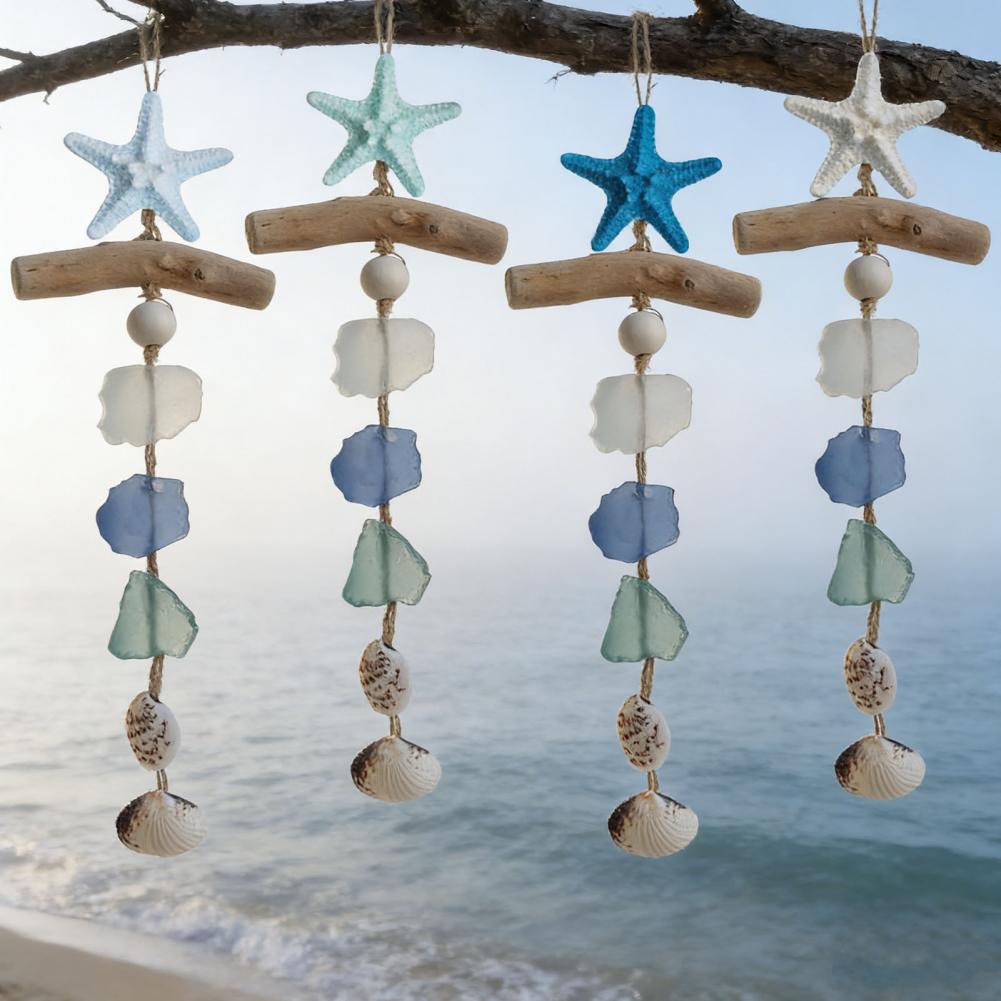 Resin Art Hanging - Sea Glass Ornament Blue Ocean Decor
