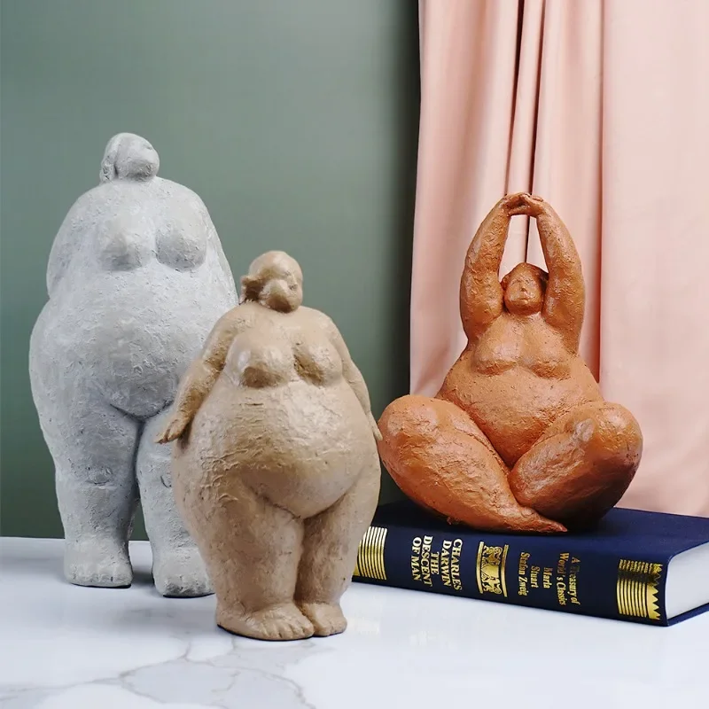 Resin Art Studio - European Style Creative Fat Woman Yoga