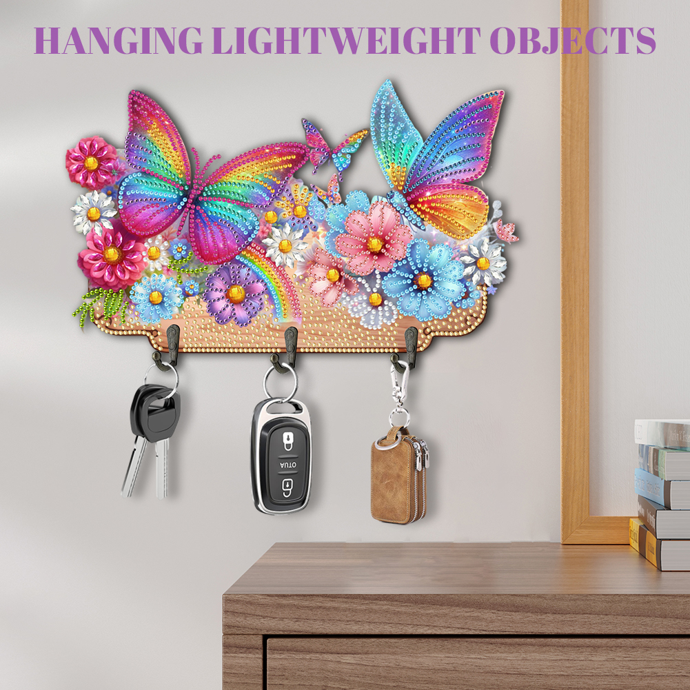 Resin Art Hanging - Wooden Special Shaped Leopard Print Butterflies