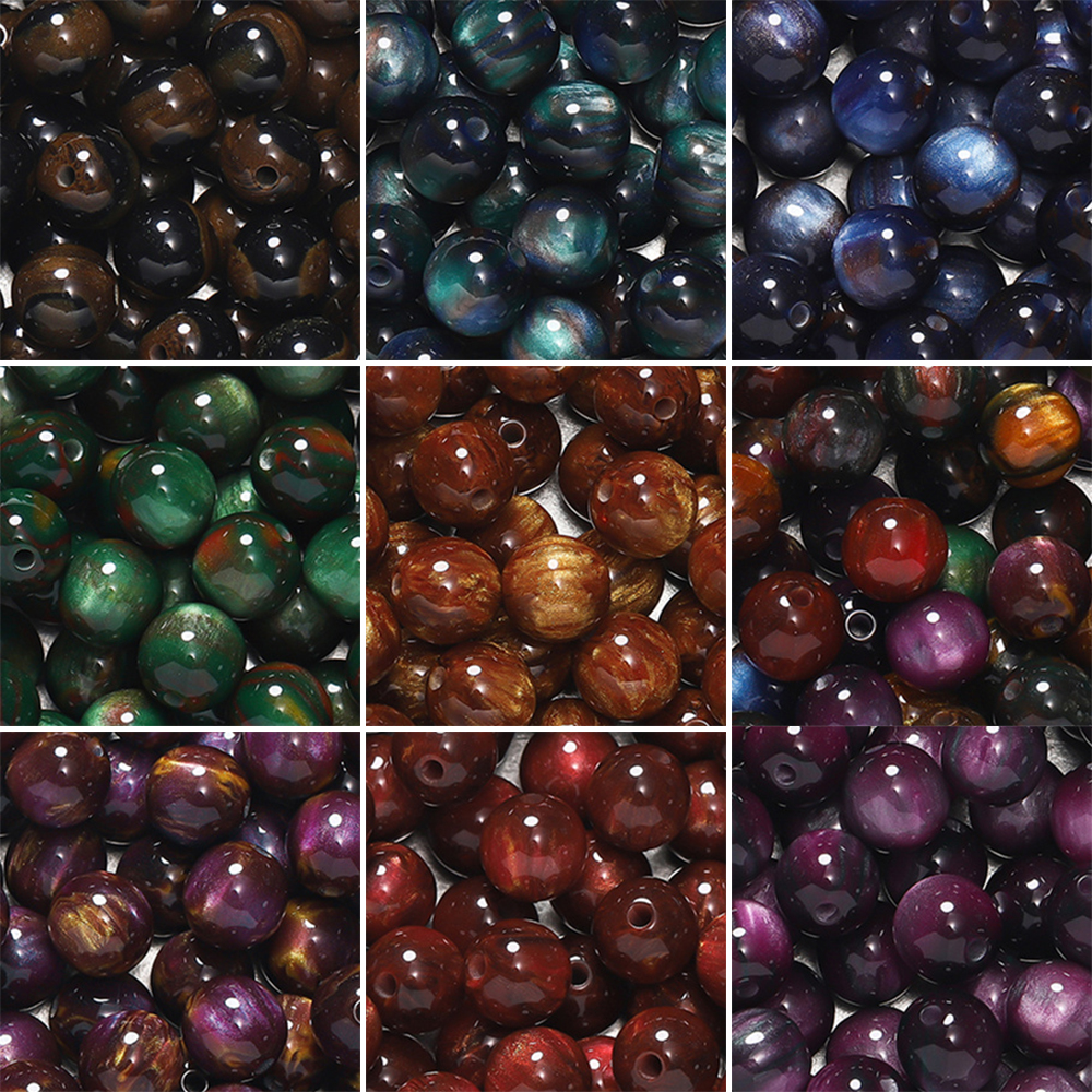 Resin Art And Deco - 20-50pcs/lot Glitter Imitation Cat Eye Round