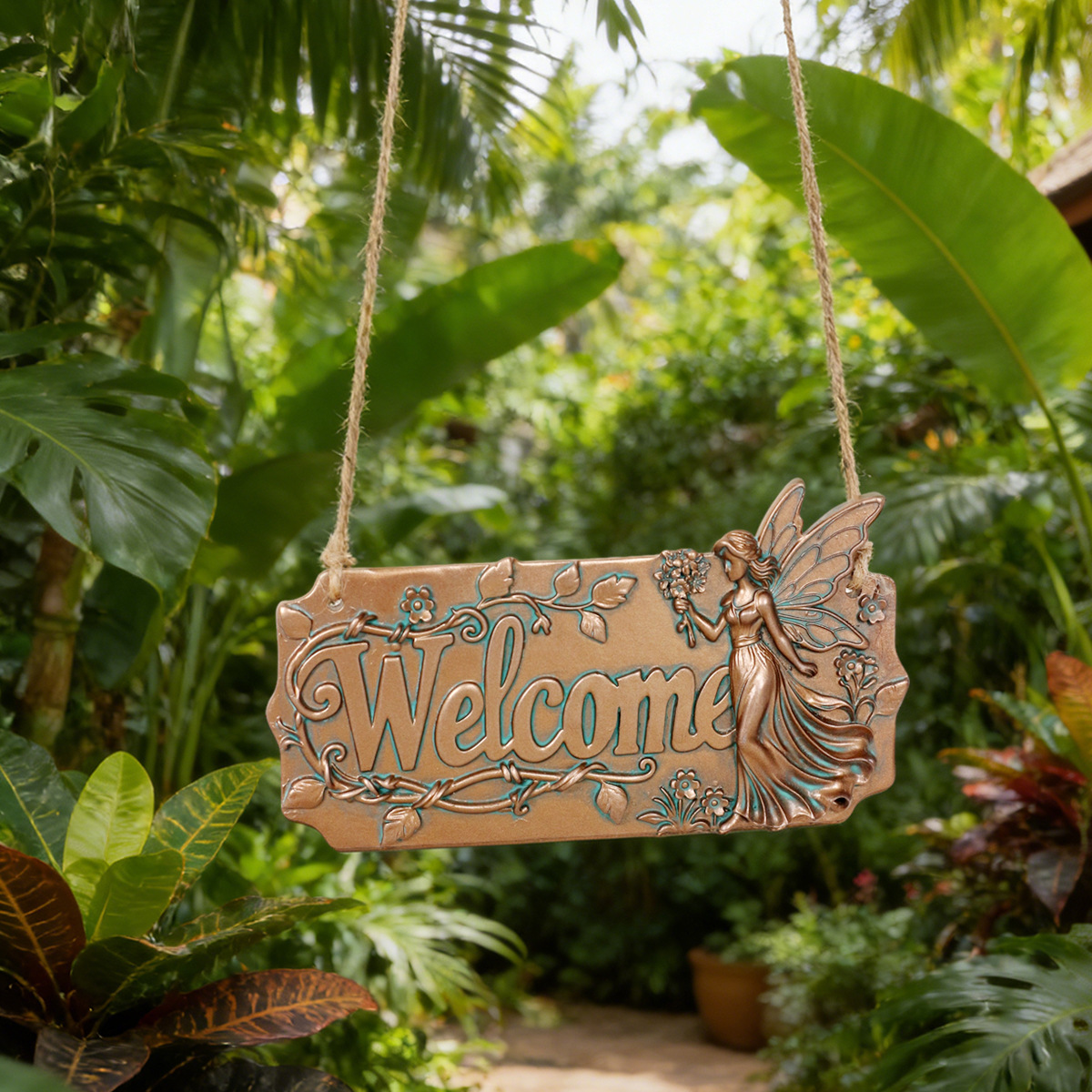 Copper Fairy Welcome Sign Hang - Resin Art Hanging recension och pris