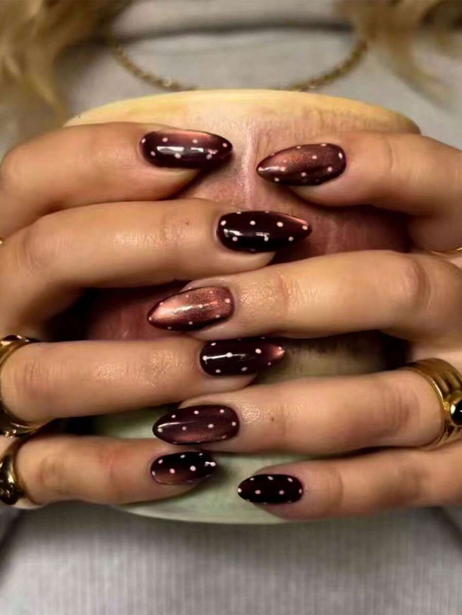24pcs Short Almond 3D Gel Nail - Resin Art Glue recension och pris