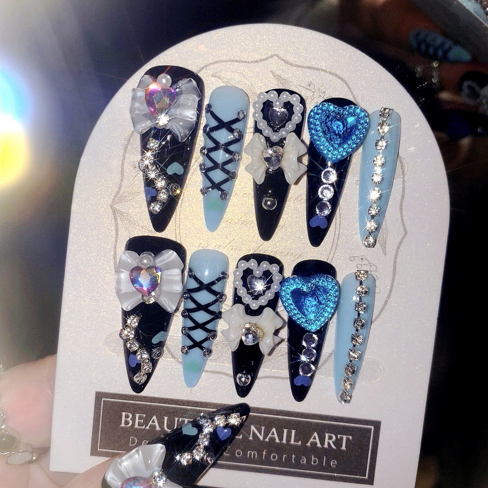 24pcs 3D Bow Decor False Nails - Resin Art And Deco recension och pris