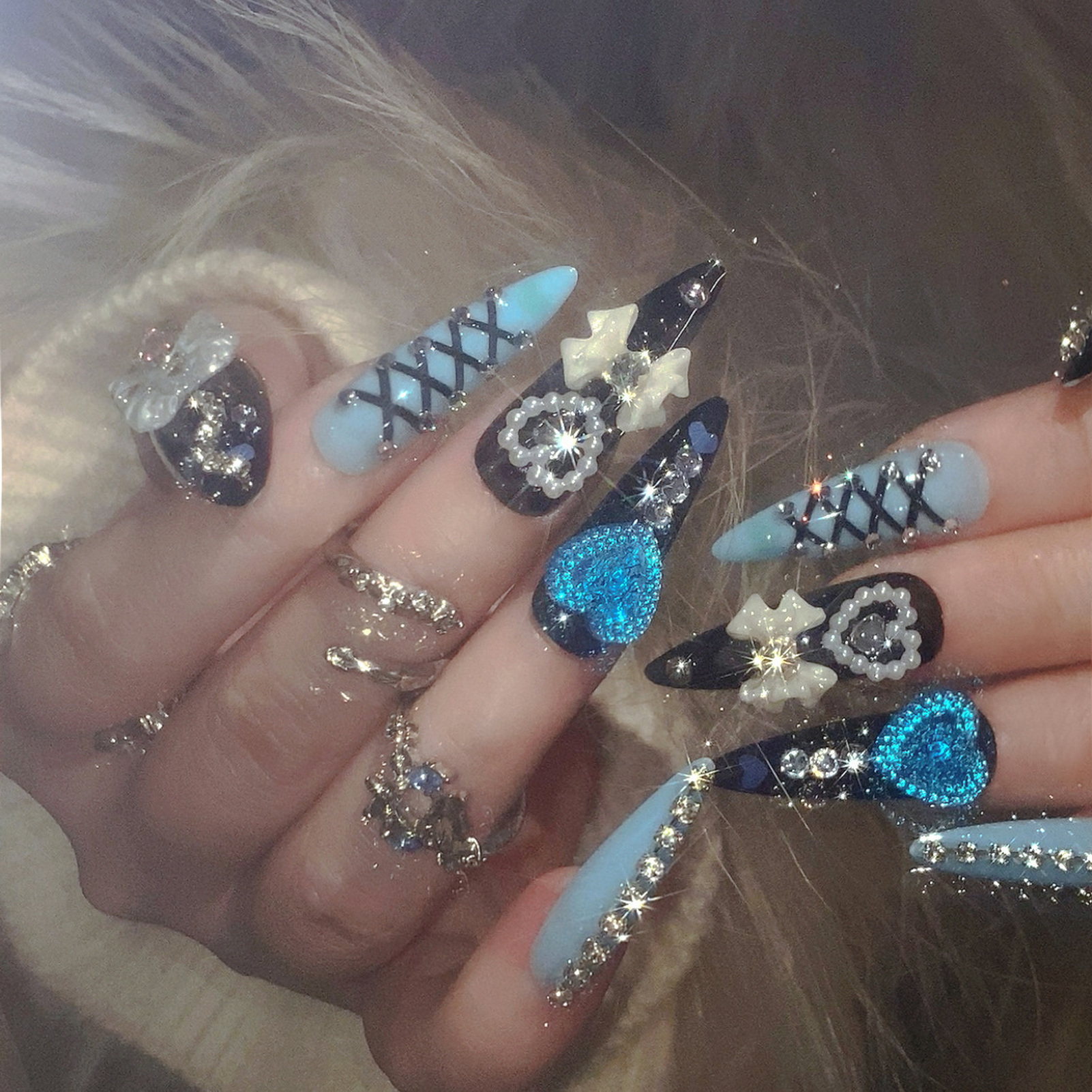 24pcs 3D Bow Decor False Nails - Resin Art And Deco recension och pris