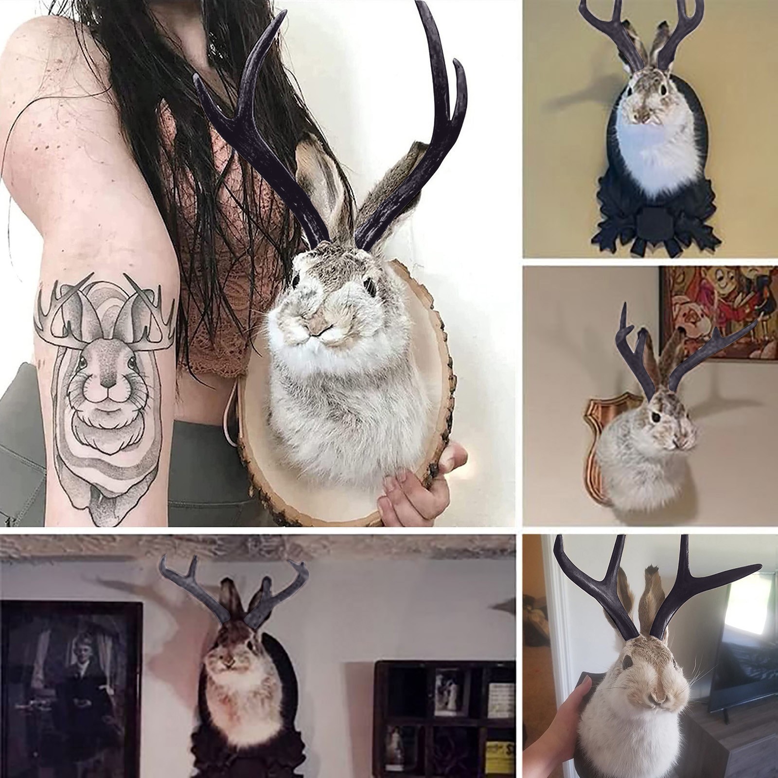 Easter Gift Bunny Head Antlers - Resin Art Hanging recension och pris