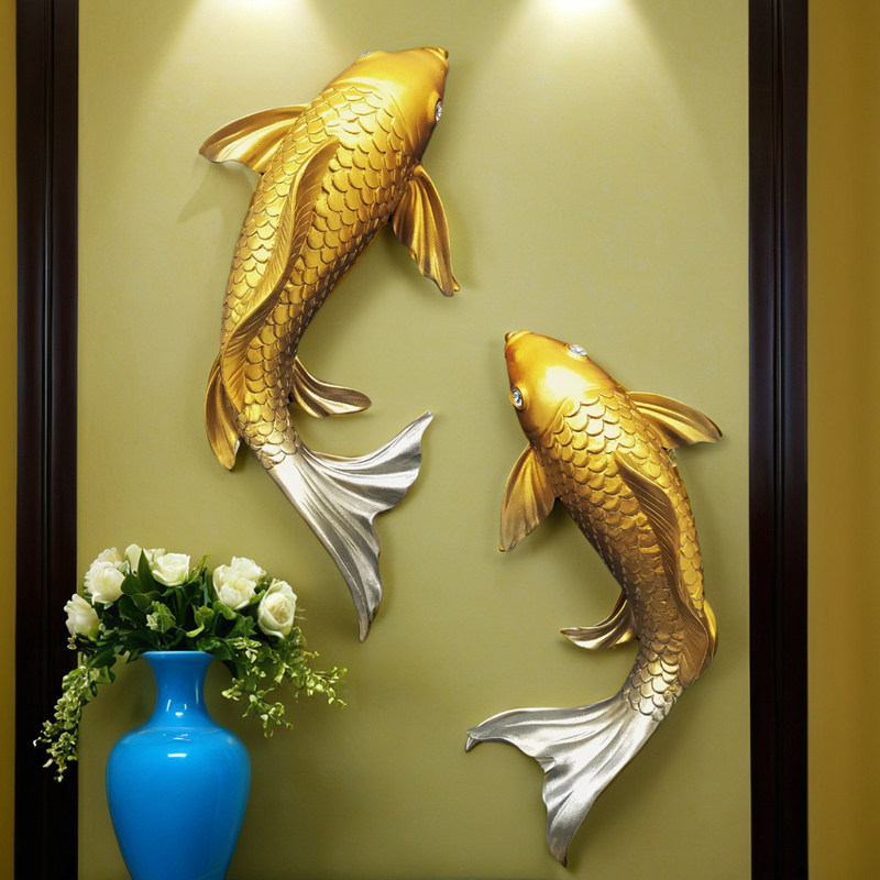 Lucky Koi Fish 3D Wall Decor,  - Resin Art Hanging recension och pris