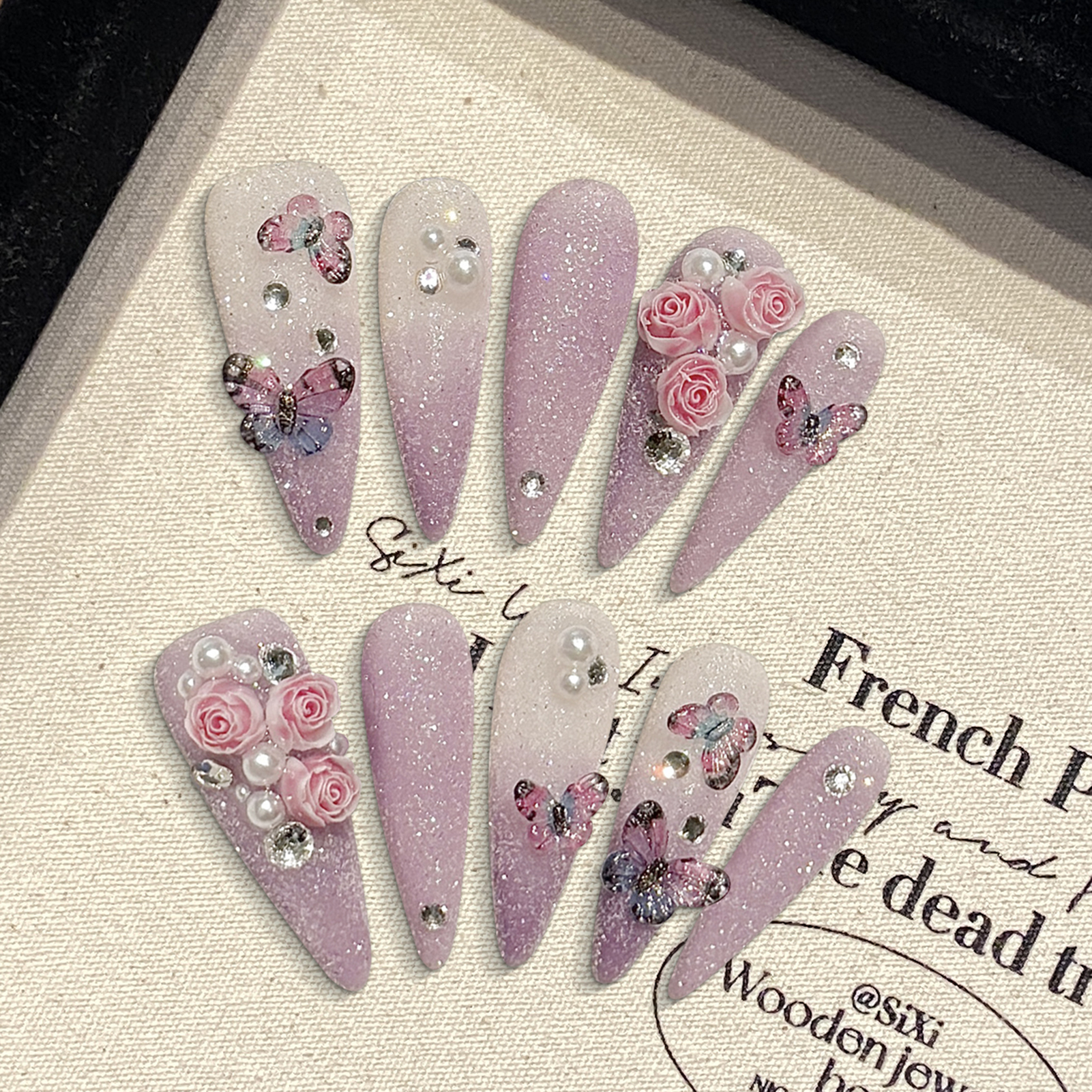 10pcs Long Stiletto Handmade F - Resin Art And Deco recension och pris