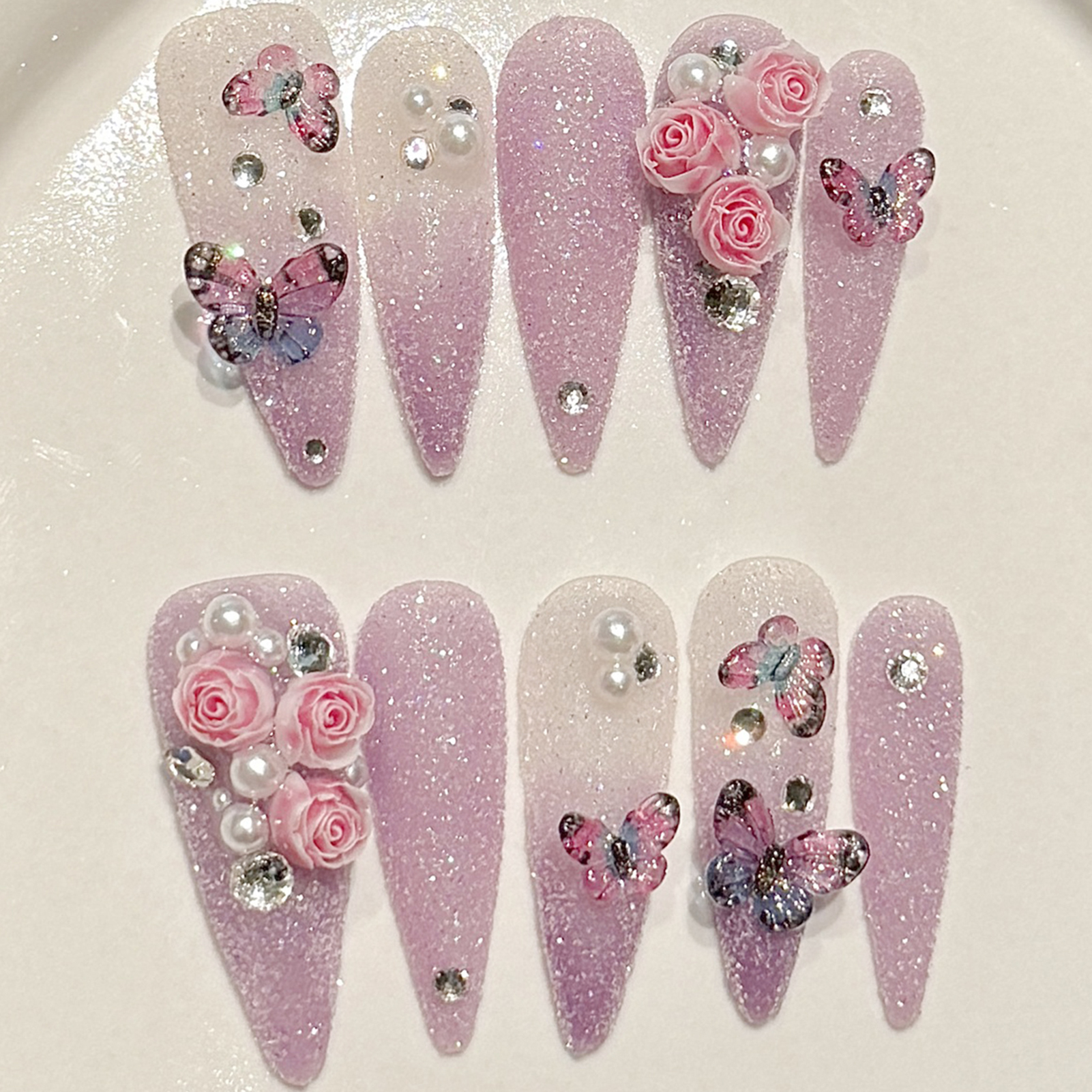 10pcs Long Stiletto Handmade F - Resin Art And Deco recension och pris