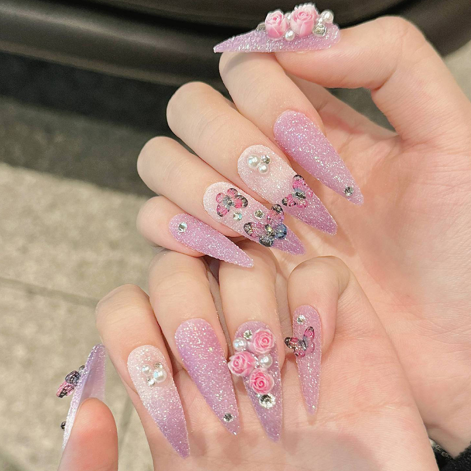 10pcs Long Stiletto Handmade F - Resin Art And Deco recension och pris