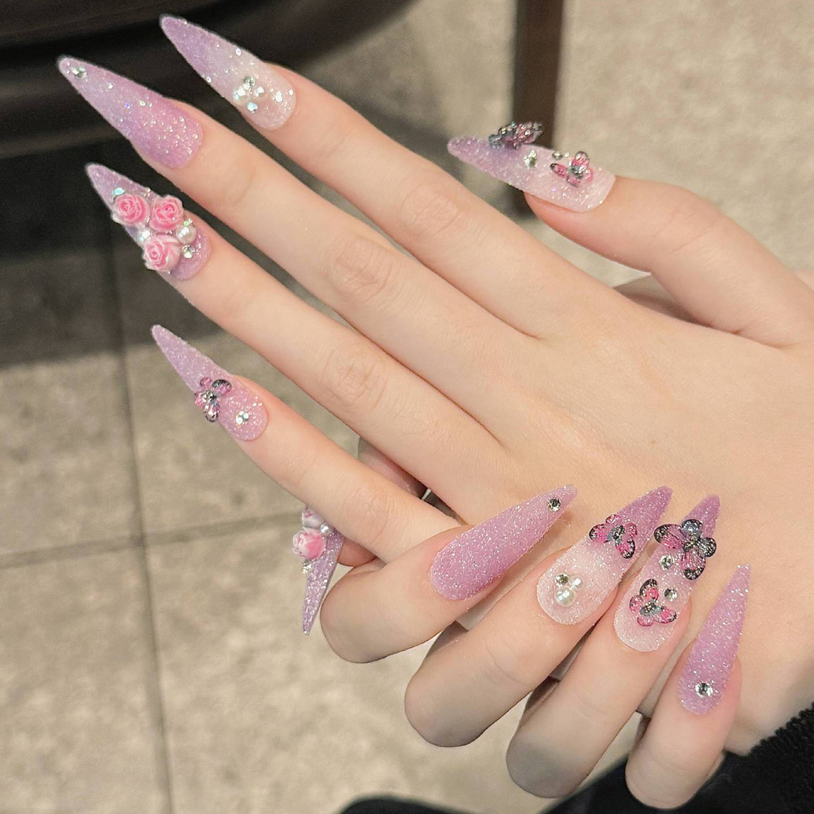 10pcs Long Stiletto Handmade F - Resin Art And Deco recension och pris