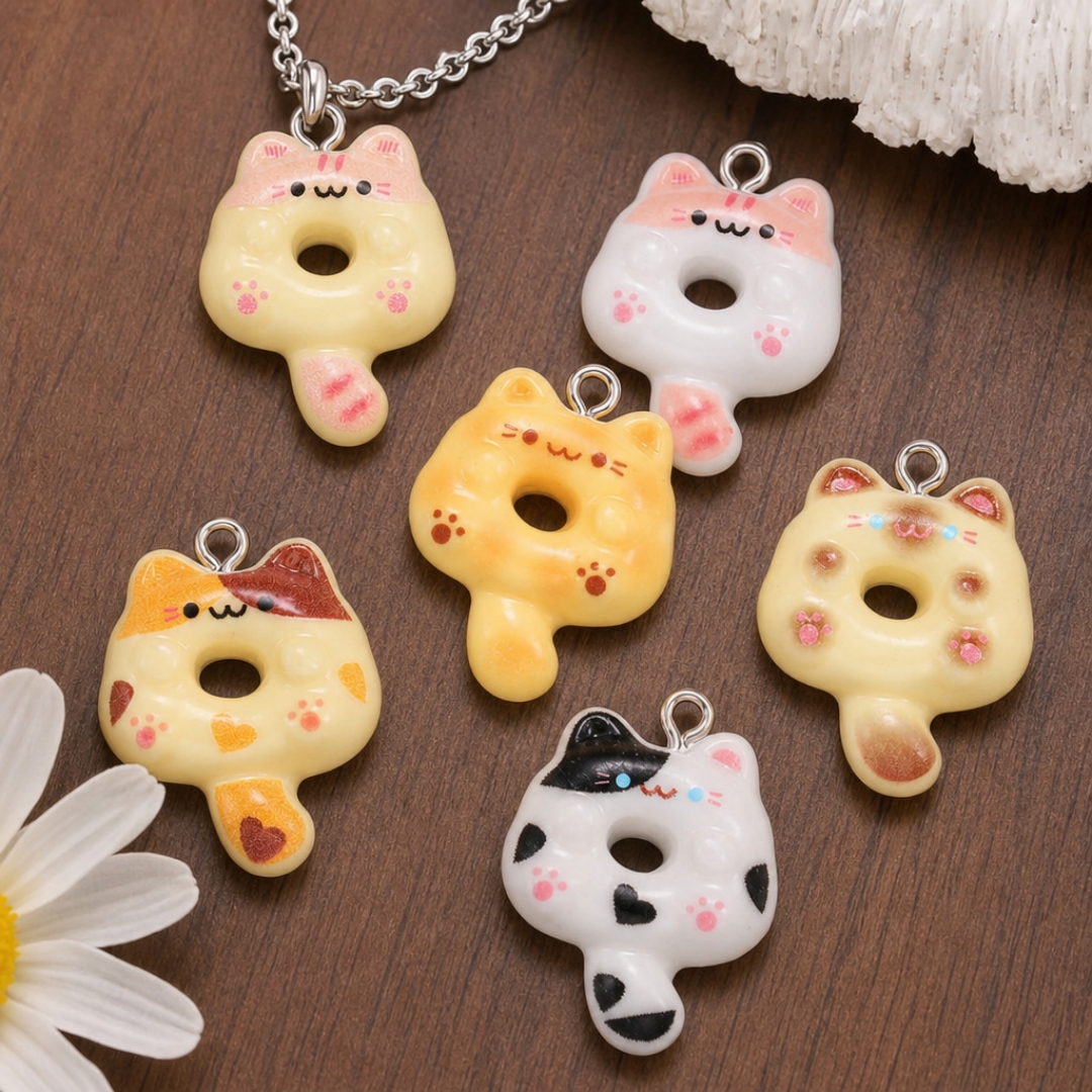 10Pcs Kawaii Cartoon Cat Resin - Resin Art Jewelry Kit recension och pris