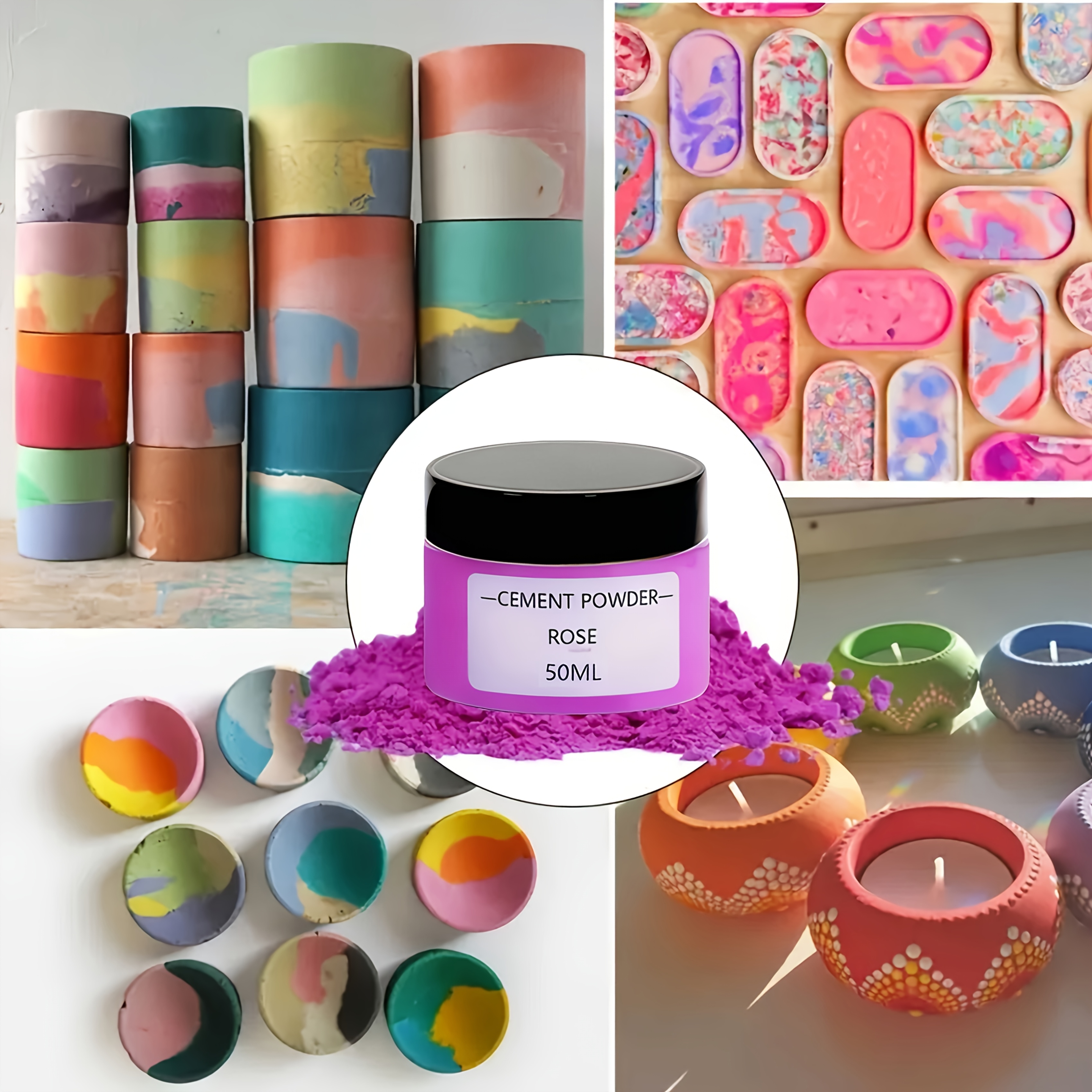 6-Color Gypsum Cement Pigment  - Resin Art Jewelry Kit recension och pris