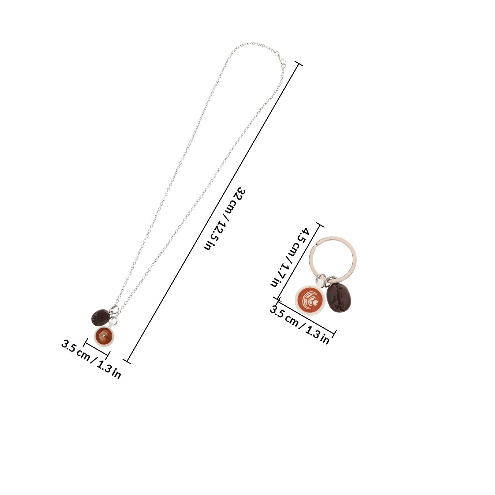 Coffee Bean Shaped Heart Penda - Resin Art Keychain Design recension och pris