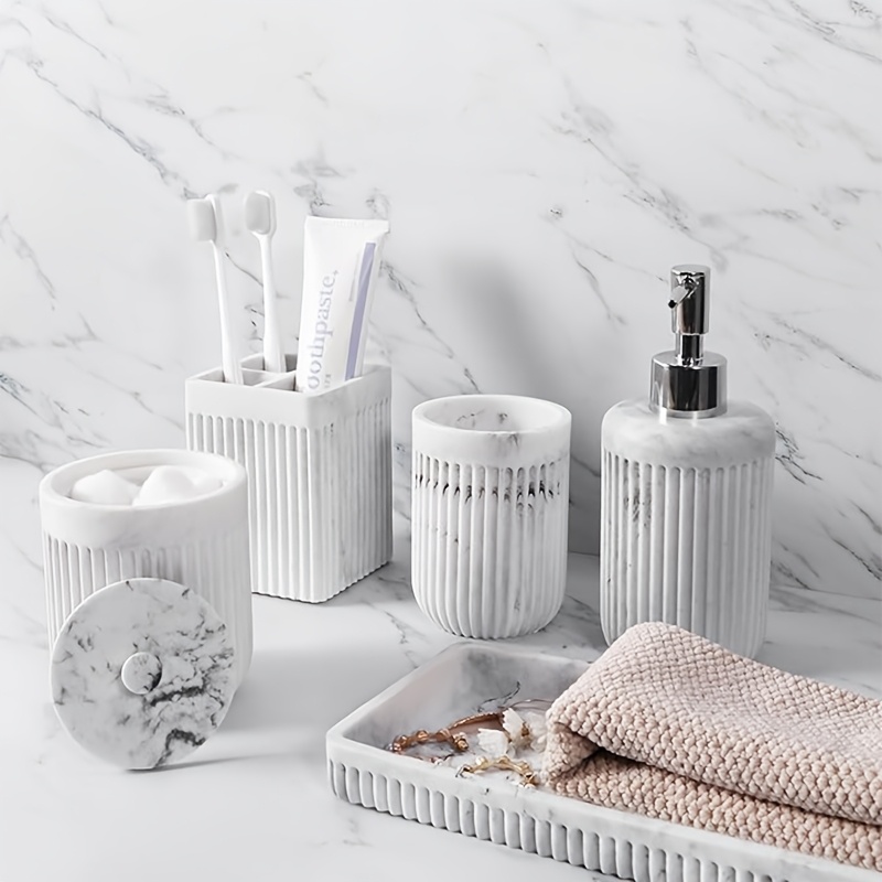 Matte Black Bathroom Accessori - Resin Art All recension och pris
