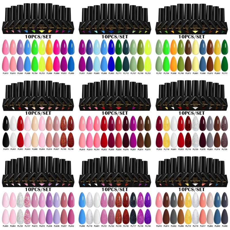 10pcs Gel Nail Polish Set  All - Resin Art All recension och pris