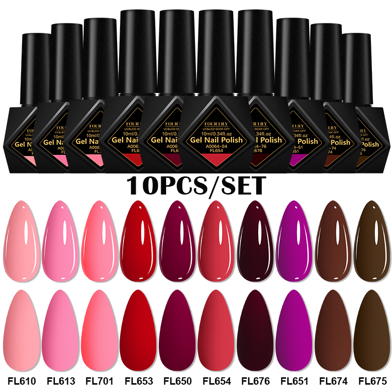 10pcs Gel Nail Polish Set  All - Resin Art All recension och pris