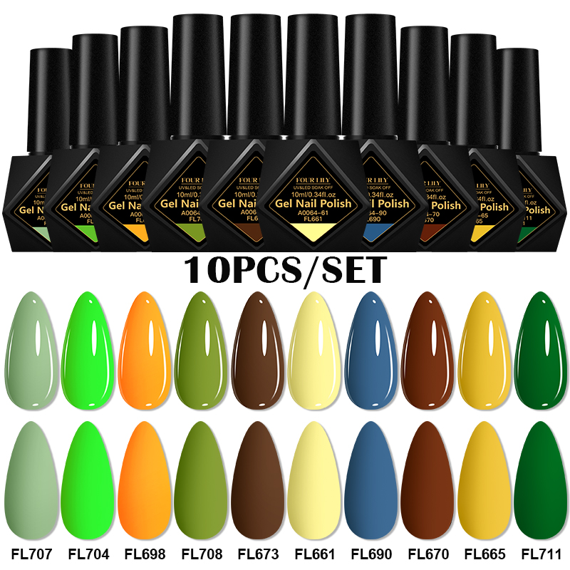10pcs Gel Nail Polish Set  All - Resin Art All recension och pris