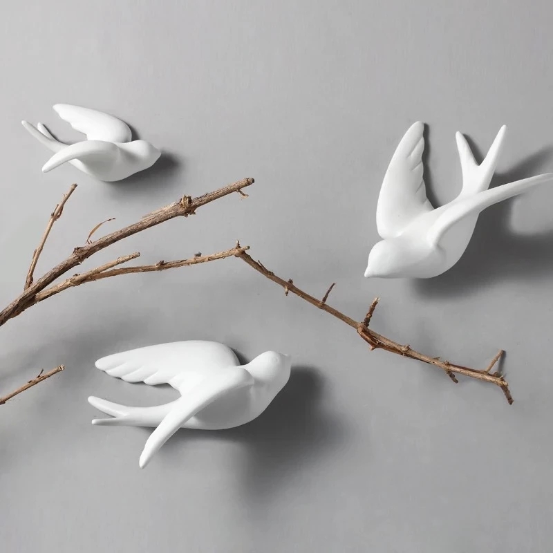 Creative Ceramic Birds Wall Ha - Resin Art Hanging recension och pris
