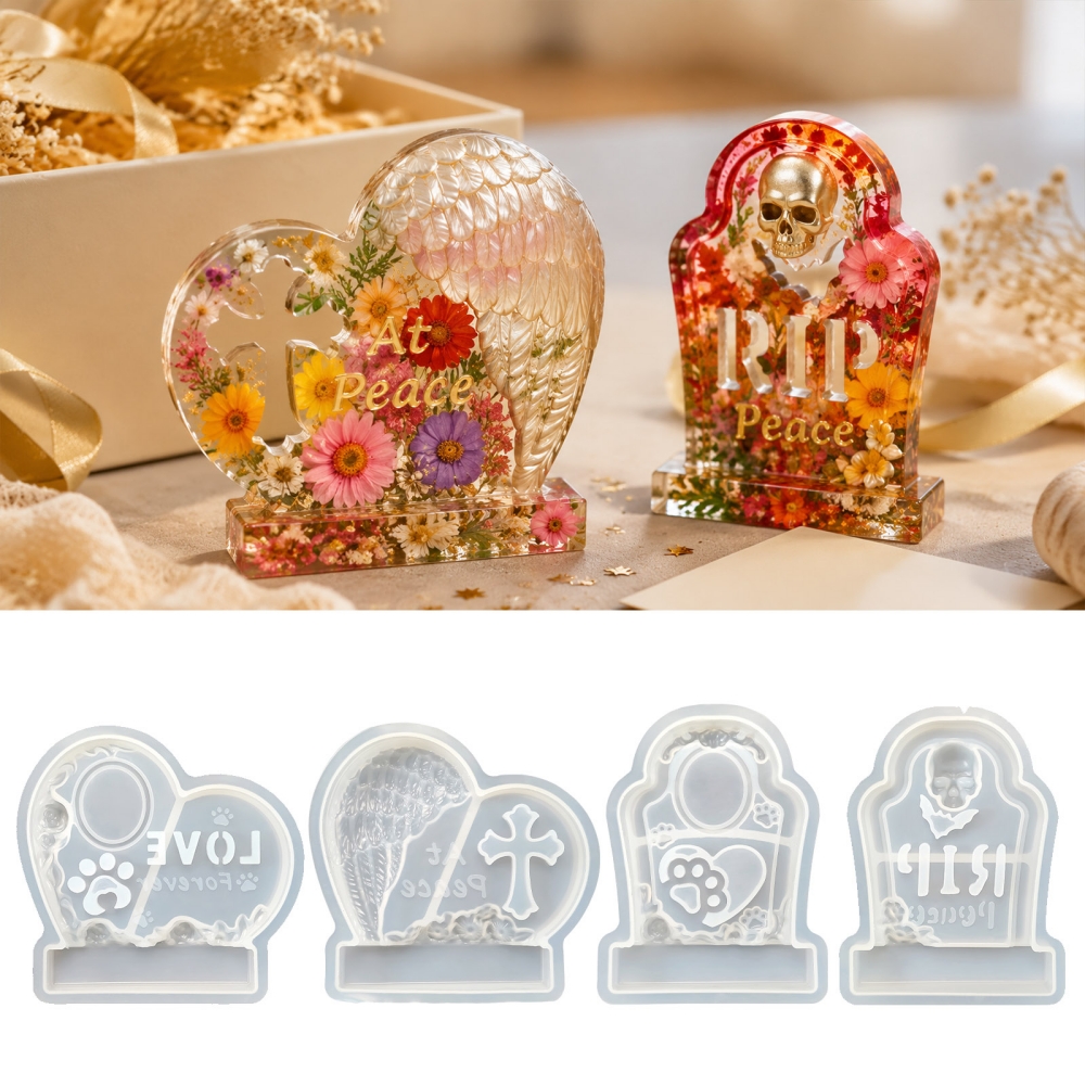 S0304 Heart-Shaped Tombstone M - Resin Art Mould recension och pris