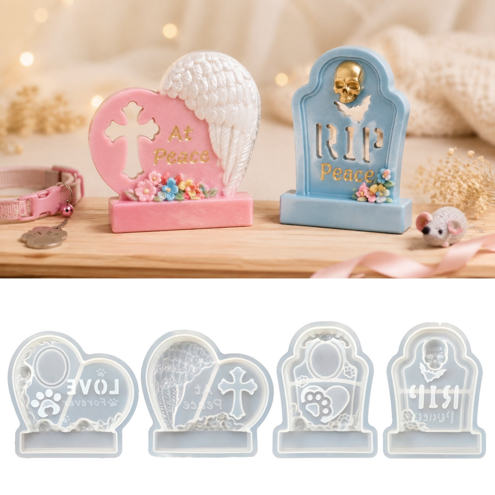 S0304 Heart-Shaped Tombstone M - Resin Art Mould recension och pris