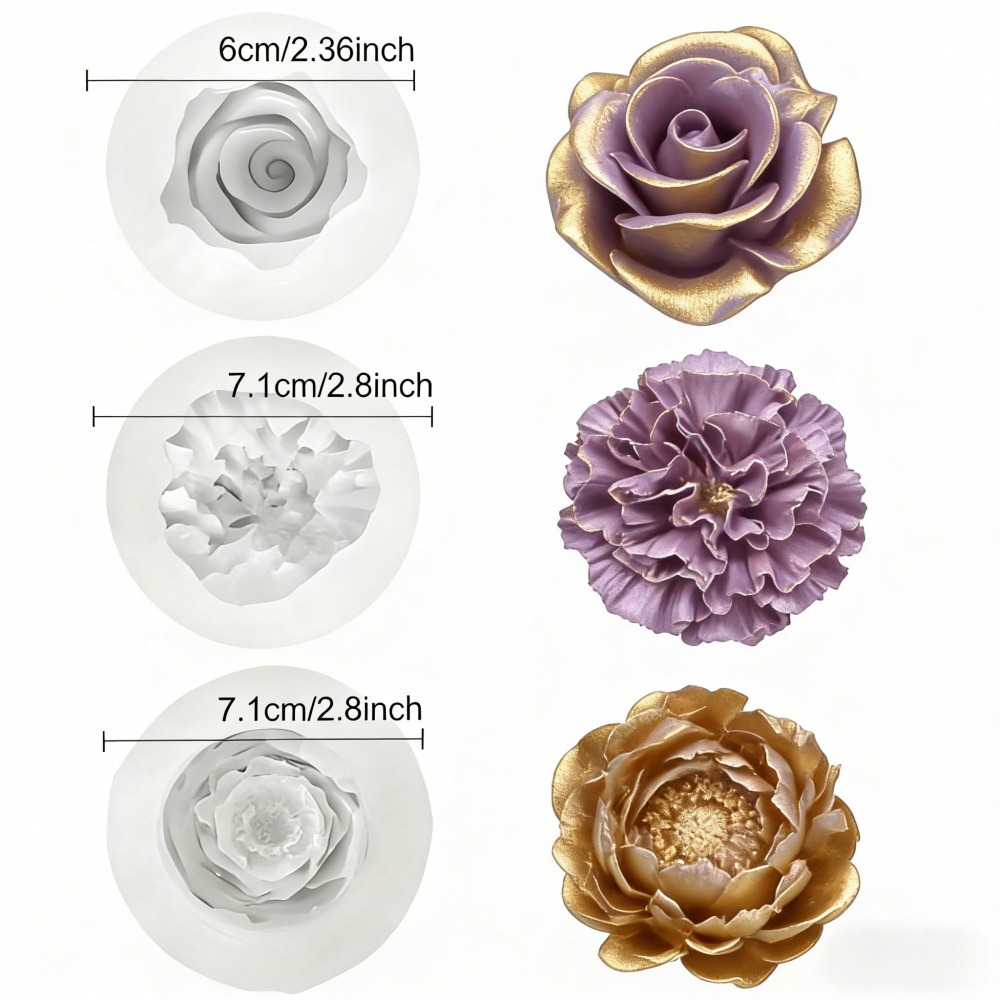 3-Piece Silicone Molds for Ros - Resin Art All recension och pris