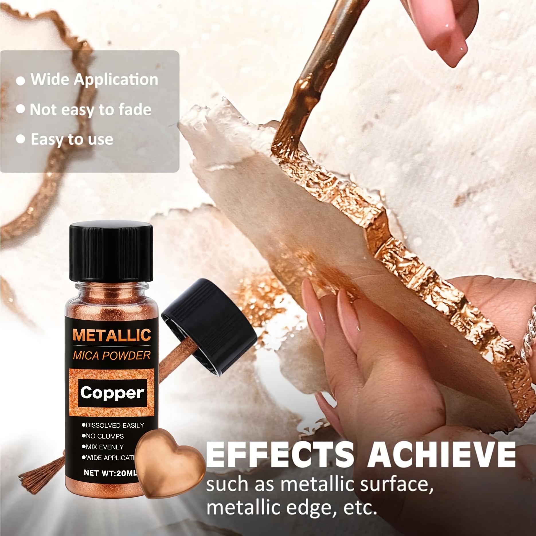Metallic Mica Powder, Brushed  - Resin Art Glue recension och pris