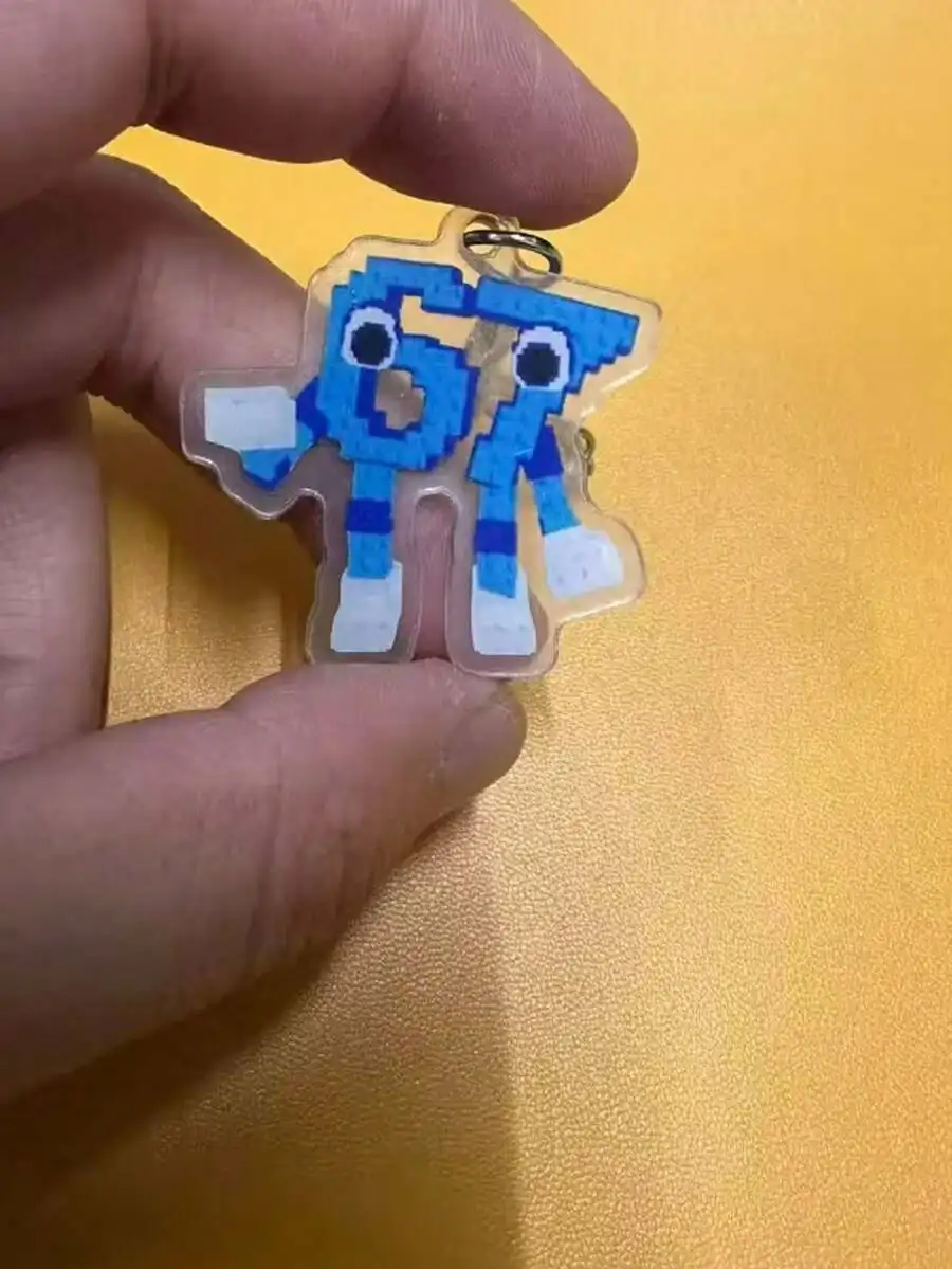 2D Pixel Art Number 67 Keychai - Resin Art All recension och pris