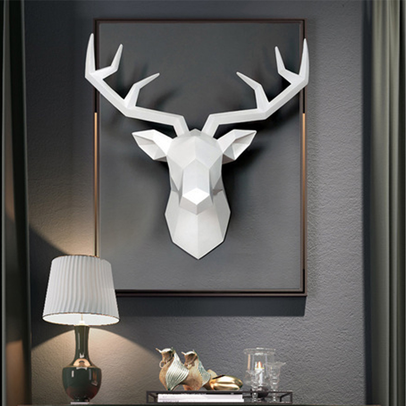 Deer Head Sculpture Animal Sta - Resin Art Hanging recension och pris