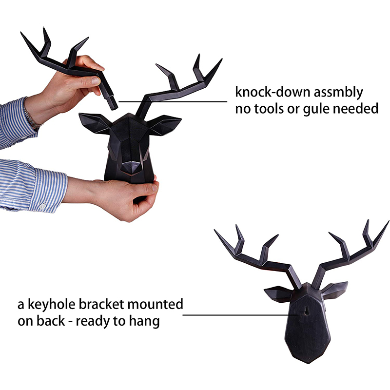 Deer Head Sculpture Animal Sta - Resin Art Hanging recension och pris