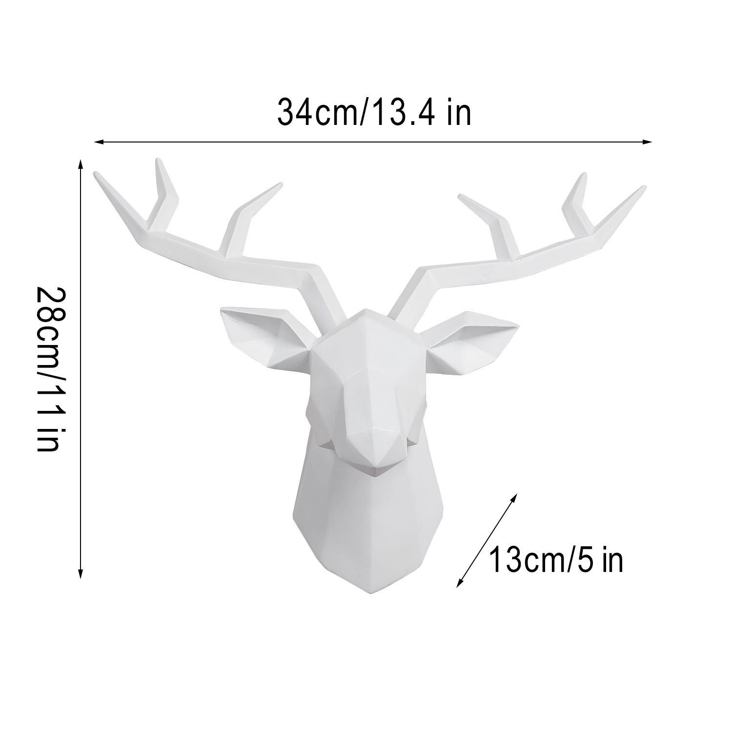 Deer Head Sculpture Animal Sta - Resin Art Hanging recension och pris